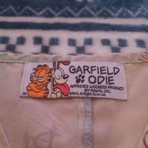 😺 Vtg Garfield & Odie 🐶 🔥 80s Shirt Scrubs XL Comics 💎 🐾 Paws Cat 🐈